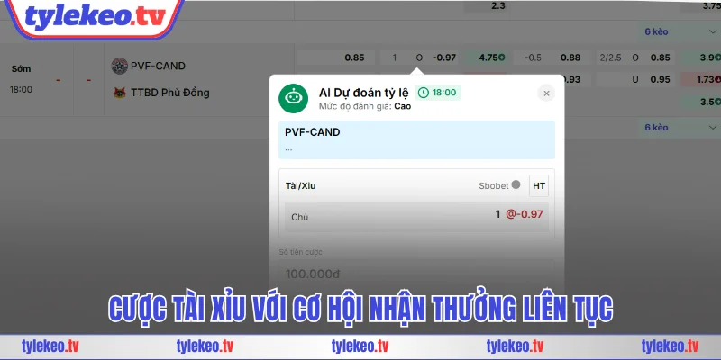 Cược Tài Xỉu với cơ hội nhận thưởng liên tục